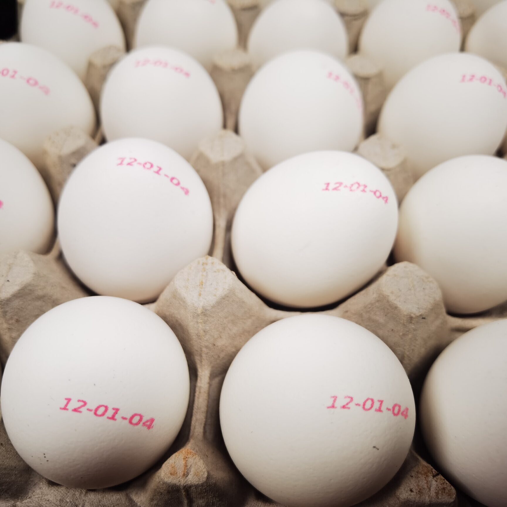red USDA Approved FDG ink on eggs