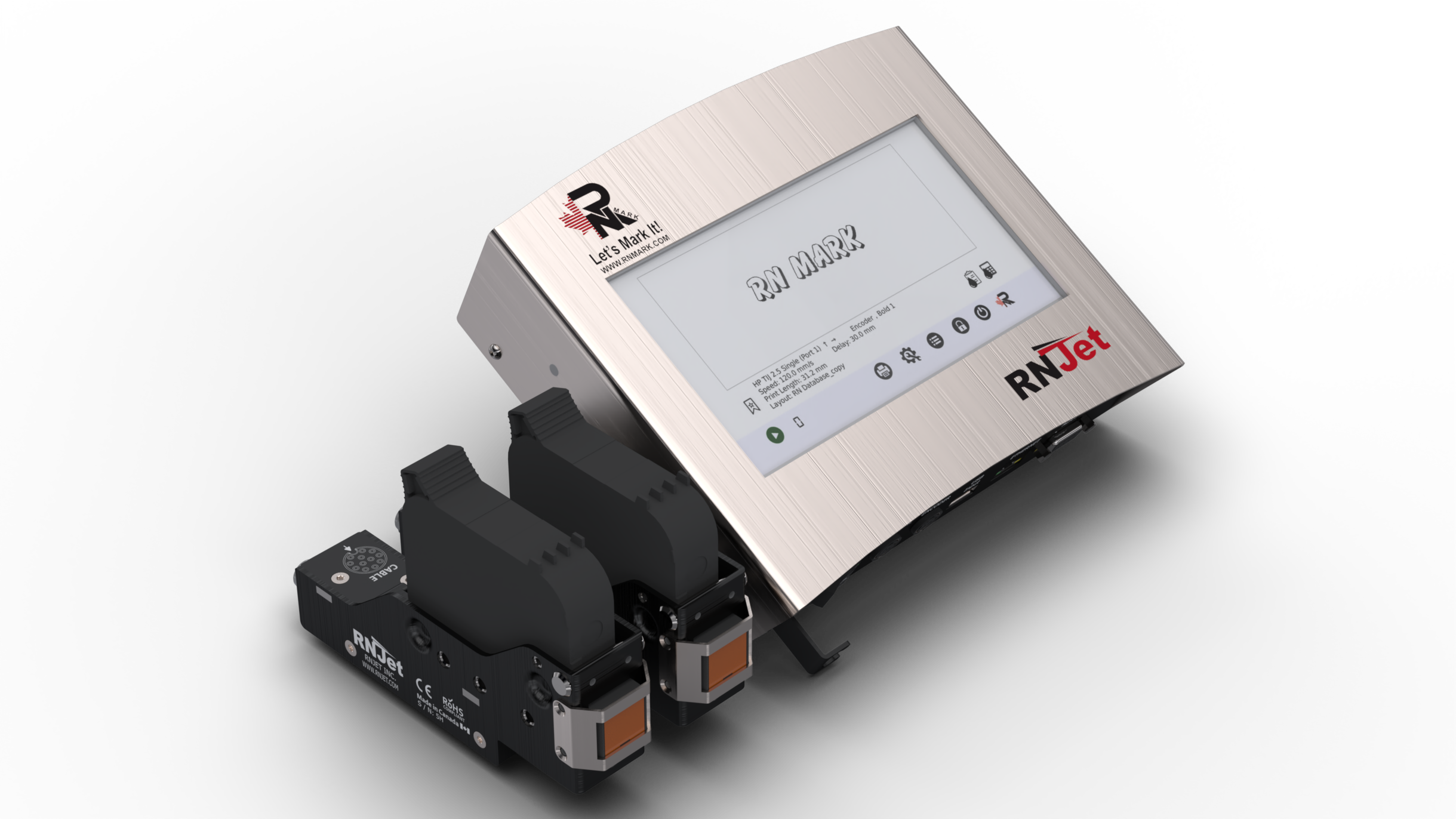 rnjet h2, dual head thermal inkjet printer machine