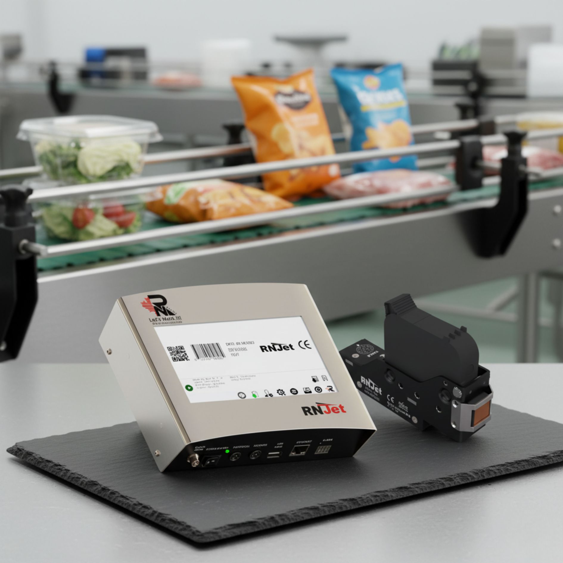 rnjet h1 marking on food packaging and plastic packaging